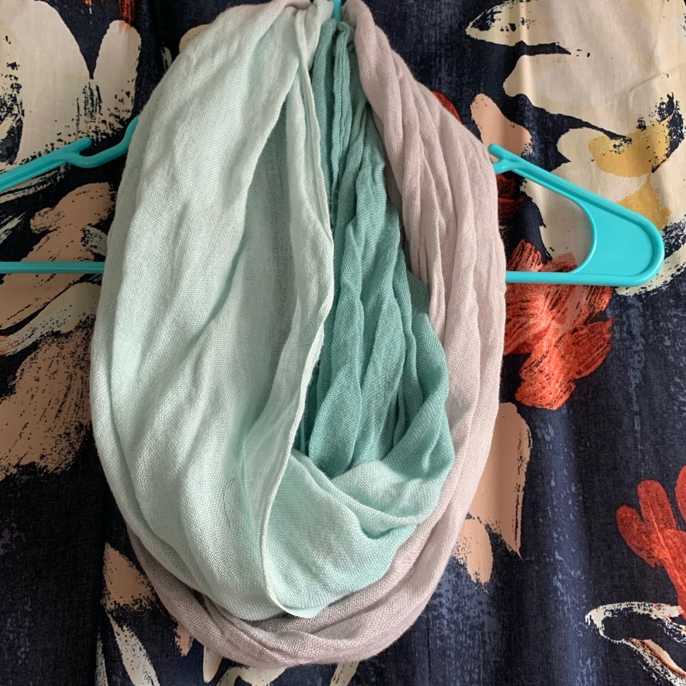 Blue/grey ombré infinity scarf
